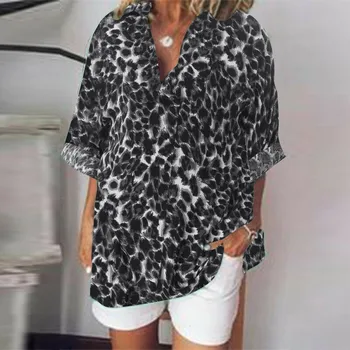 Blouse Women Shirt Autumn V Neck Loose Plus Size Folding Long Sleeve Leopard Printing Casual Blouse Women Tops блузка женская Z4
Blouse Women Shirt Autumn V Neck Loose Plus Size Folding Long Sleeve Leopard Printing Casual Blouse Women Tops блузка женская Z4