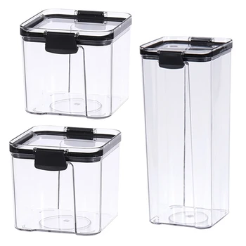 3 Plastic Food Containers with Lids Locking Clips Stackable Airtight Pantry 449C
3 Plastic Food Containers with Lids Locking Clips Stackable Airtight Pantry 449C