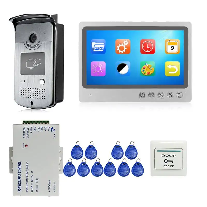 9" Color Screen Video Door Phone Intercom Recording Home Security System + RFID Access Doorbell Camera Electric lock Free Ship
9" Color Screen Video Door Phone Intercom Recording Home Security System + RFID Access Doorbell Camera Electric lock Free Ship