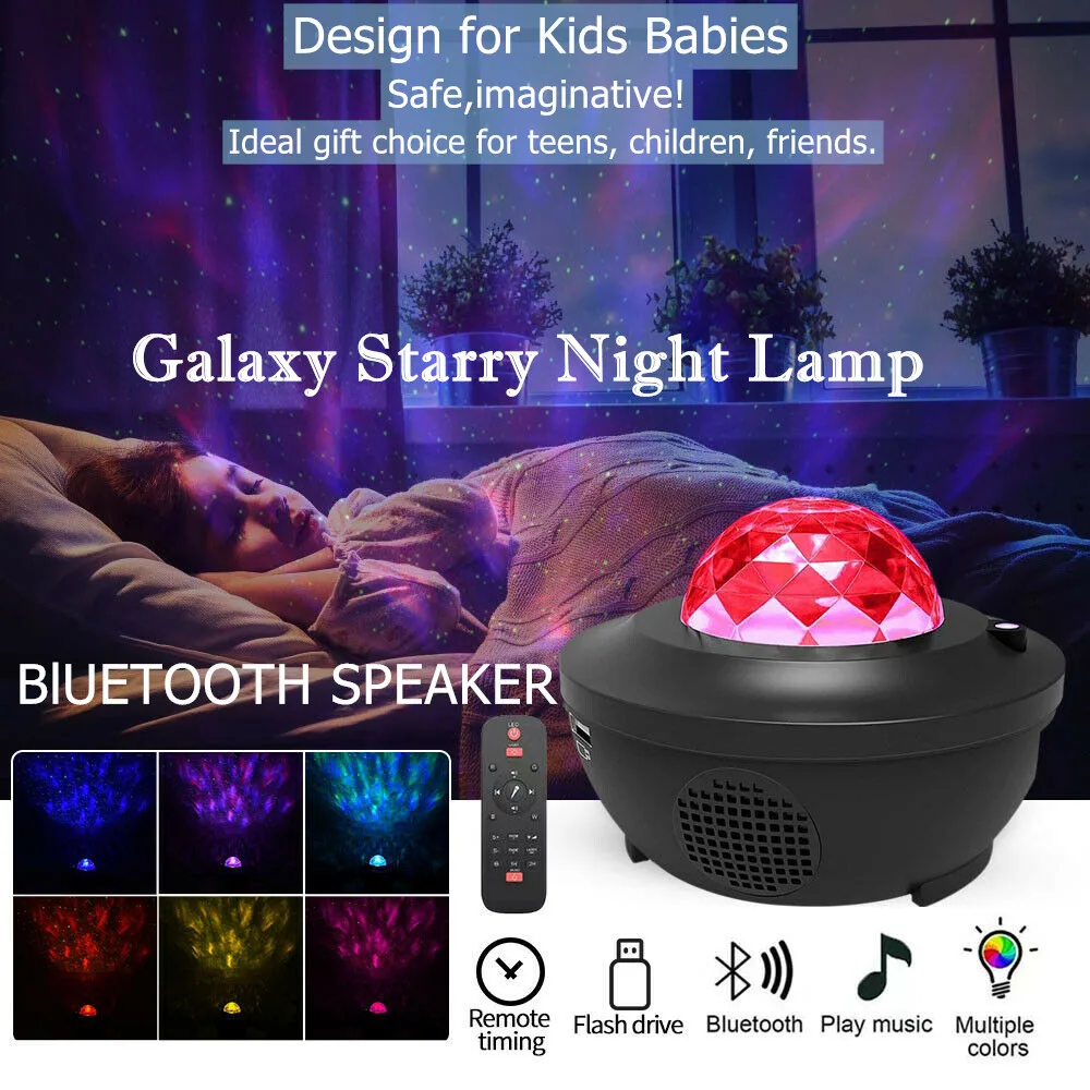 Galaxy Starry Night Lamp USB Ocean Wave Projecto With Music Bluetooth Speaker Remote Control Player Kids Gift Bedrooms New
Galaxy Starry Night Lamp USB Ocean Wave Projecto With Music Bluetooth Speaker Remote Control Player Kids Gift Bedrooms New