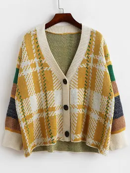 ZAFUL Geometric Graphic Button Up Drop Shoulder Loose Cardigan V-Neck Full Sleeves Cotton Tops for Daily or Going Out Autumn
ZAFUL Geometric Graphic Button Up Drop Shoulder Loose Cardigan V-Neck Full Sleeves Cotton Tops for Daily or Going Out Autumn