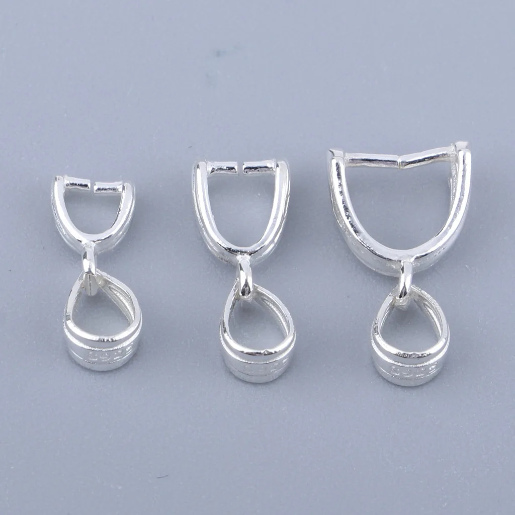 5pcs Sterling Silver Clasp Pinch Clip Bail Pendant Connector Jewelry Making 5pcs Sterling Silver Clasp Pinch Clip Bail Pendant Connector Jewelry Making