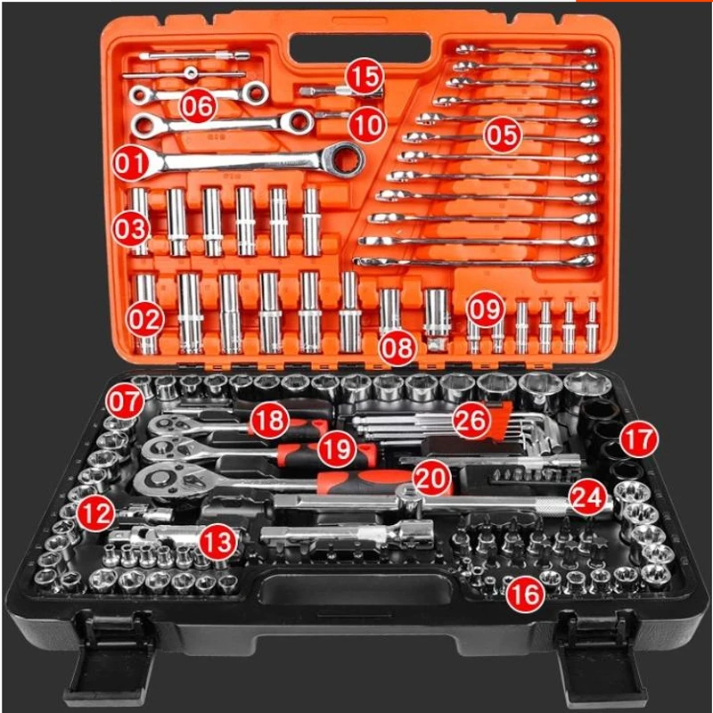 150pcs car repair kit Multi-function combination package Manual tool kit with plastic toolbox
150pcs car repair kit Multi-function combination package Manual tool kit with plastic toolbox