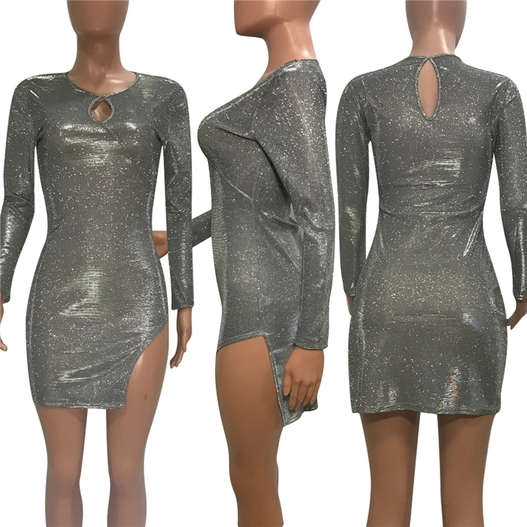 YD8047 women new design sexy shiny bandage bodycon mini sequin dress YD8047