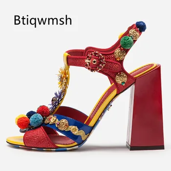 2019 Luxury Design Sandals Women Open Toe Rhinestone Diamond Pompom T-strap Handmade High Heel Shoes Woman Sexy Wedding Shoes
2019 Luxury Design Sandals Women Open Toe Rhinestone Diamond Pompom T-strap Handmade High Heel Shoes Woman Sexy Wedding Shoes