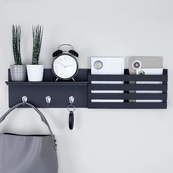 Coat Rack Floating Wall Shelf Home Organizer Storage Mail Holder with 3 Hooks for Clothes,Keys,Accessories,Small Decorative Item
Coat Rack Floating Wall Shelf Home Organizer Storage Mail Holder with 3 Hooks for Clothes,Keys,Accessories,Small Decorative Item