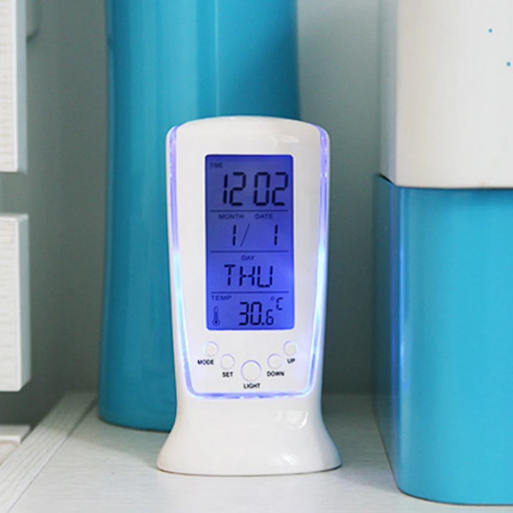 Digital Calendar Temperature LED Digital Alarm Clock with Blue Back light Electronic LED Night Light Desk Clock Snooze Alarm
Digital Calendar Temperature LED Digital Alarm Clock with Blue Back light Electronic LED Night Light Desk Clock Snooze Alarm
