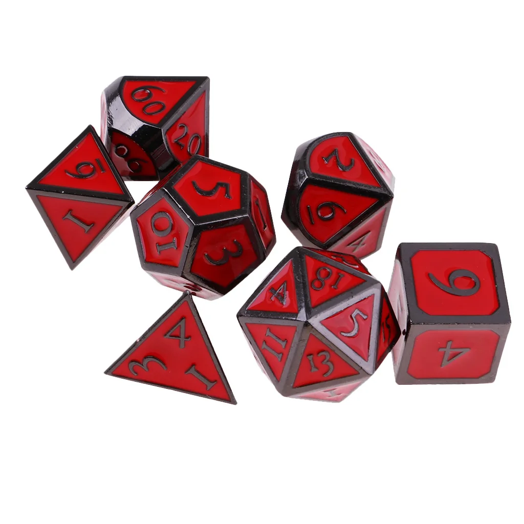 New D&D Dice Board Game set of 7 sided die D4 D6 D8 D10 D12 D20 Red New D&D Dice Board Game set of 7 sided die D4 D6 D8 D10 D12 D20 Red