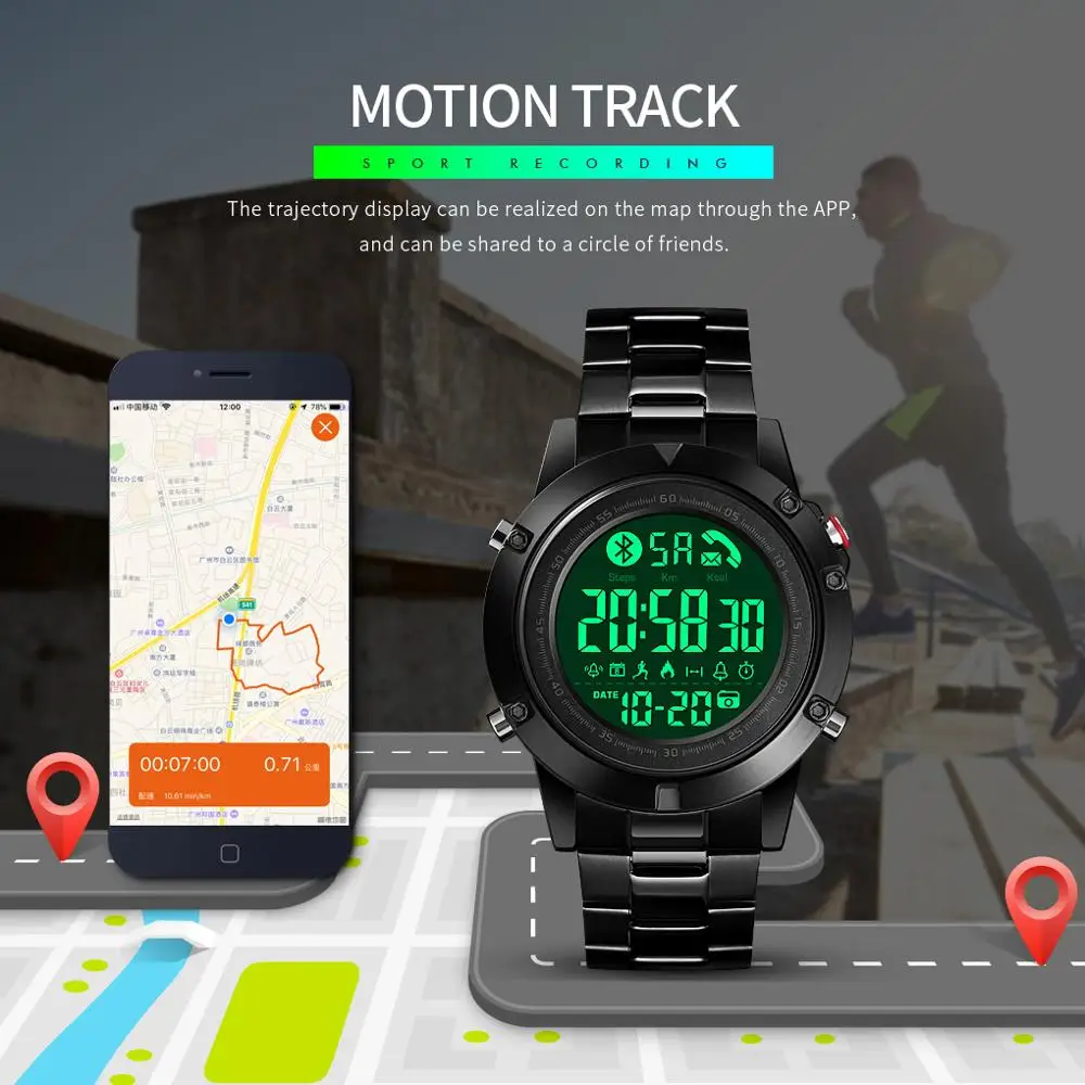 SKMEI New Sports Smart Watch Men Life Waterproof No Charge Endurance Ability Bluetooth Motion Track Reloj Inteligente Smartwatch
SKMEI New Sports Smart Watch Men Life Waterproof No Charge Endurance Ability Bluetooth Motion Track Reloj Inteligente Smartwatch
