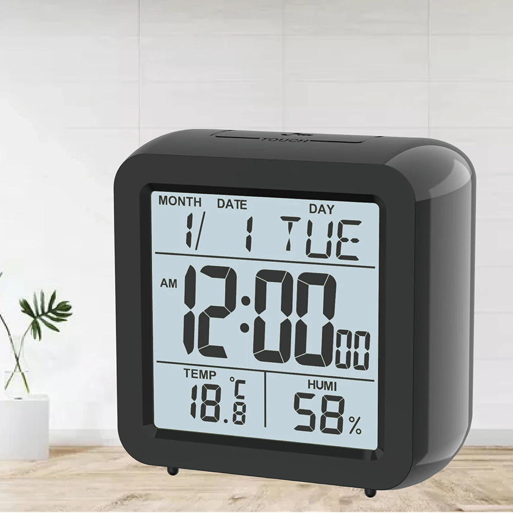 Electronic table Calendar Alarm clock with Snooze kids bedstand wake up with backlight & home temperature & indoor humidity
Electronic table Calendar Alarm clock with Snooze kids bedstand wake up with backlight & home temperature & indoor humidity