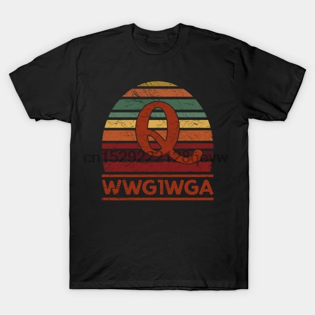 Мужская винтажная футболка Q в стиле ретро цветная QANON WWG1WGA женская | одежда
