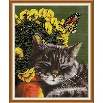 Joy Sunday Cross Stitch The Cats Are Intoxicated Patterns 14CT 11CT Counted Fabric Embroidery Painting for Home Decoration Sets
Joy Sunday Cross Stitch The Cats Are Intoxicated Patterns 14CT 11CT Counted Fabric Embroidery Painting for Home Decoration Sets