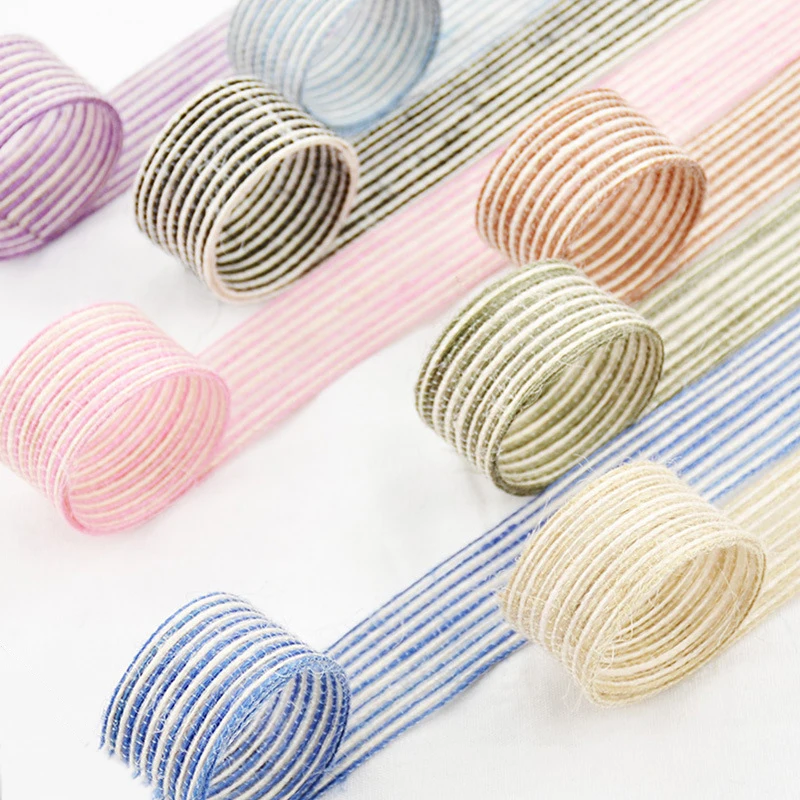 

1-10Meter Colored Hemp Ribbon Party Crafts Wedding Burlap Ribbon Gift Warrping Hemp Ribbon Jute Burlap lace DIY Festival Decor