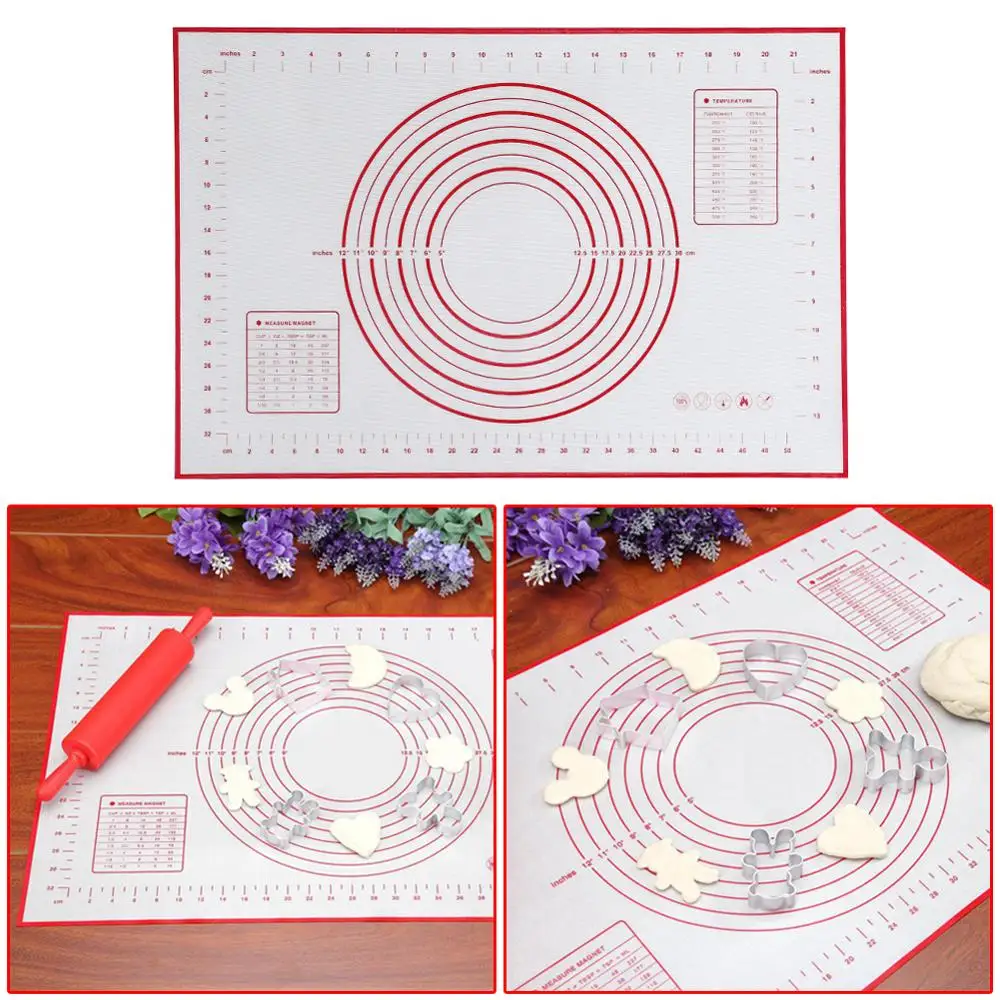 Silicone Nonstick Pastry Mat with Measure 60X40CM Baking Mat Counter Roller Bearing Mat Liner Oven Fondant / Crust Mat Tart
Silicone Nonstick Pastry Mat with Measure 60X40CM Baking Mat Counter Roller Bearing Mat Liner Oven Fondant / Crust Mat Tart