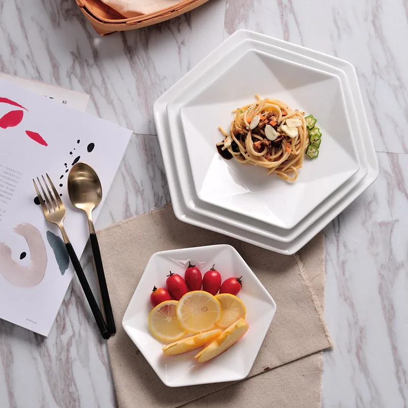 9/10/12Inch Ceramic Western Dishes Hexagonal Deep Tray Kitchen Irregular-Shaped Tableware Household Fruit Dessert Salad Plate
9/10/12Inch Ceramic Western Dishes Hexagonal Deep Tray Kitchen Irregular-Shaped Tableware Household Fruit Dessert Salad Plate