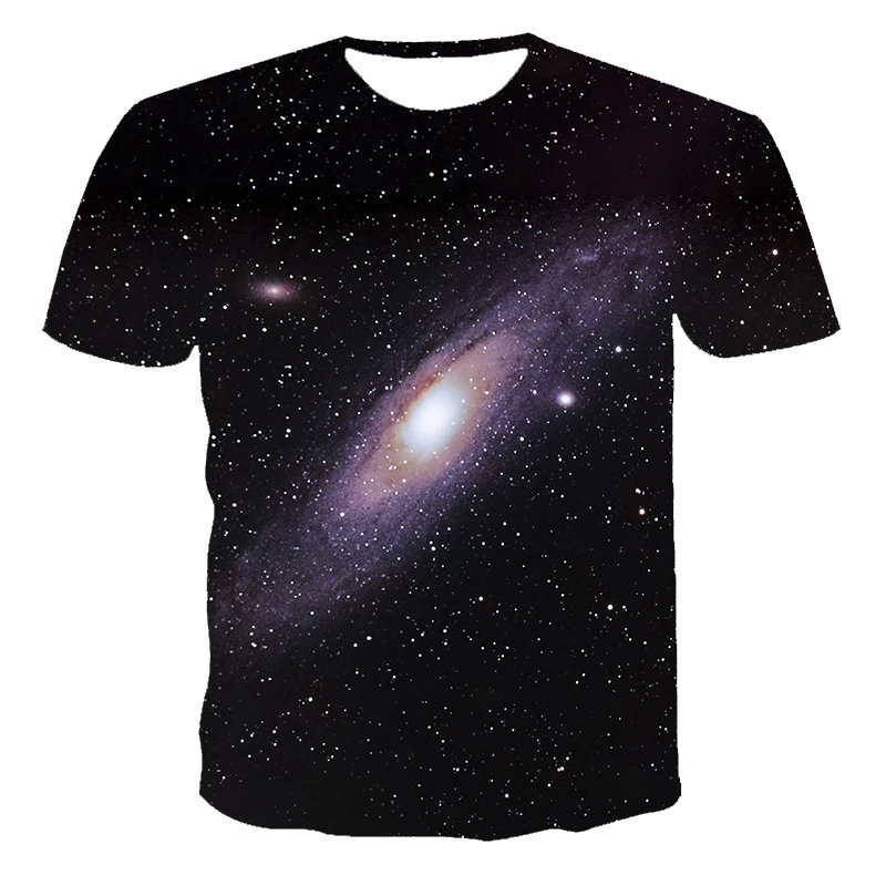 

New T-shirt men's high-quality men's and women's t-shirts night starry sky short sleeve 3D printing pattern handsome T-shirt