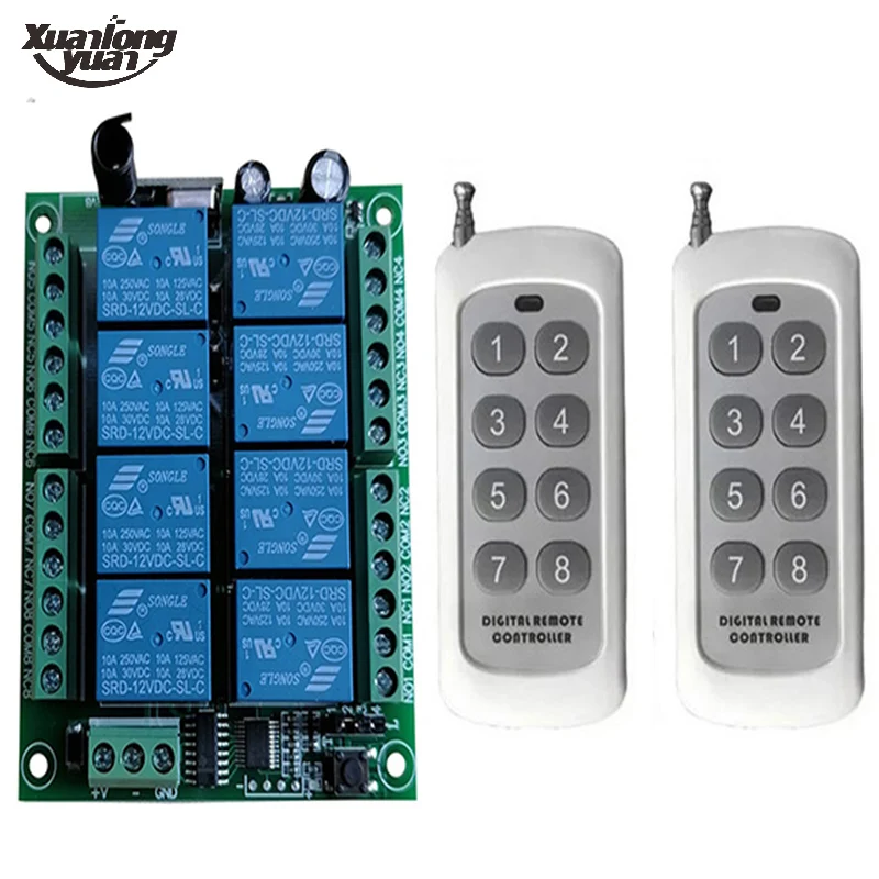 DC 12V 24V 8CH Channels Wireless Smart Home Remote Control Switch receiver Relay Module Controller 315/433 MHz RF Remote Control
DC 12V 24V 8CH Channels Wireless Smart Home Remote Control Switch receiver Relay Module Controller 315/433 MHz RF Remote Control
