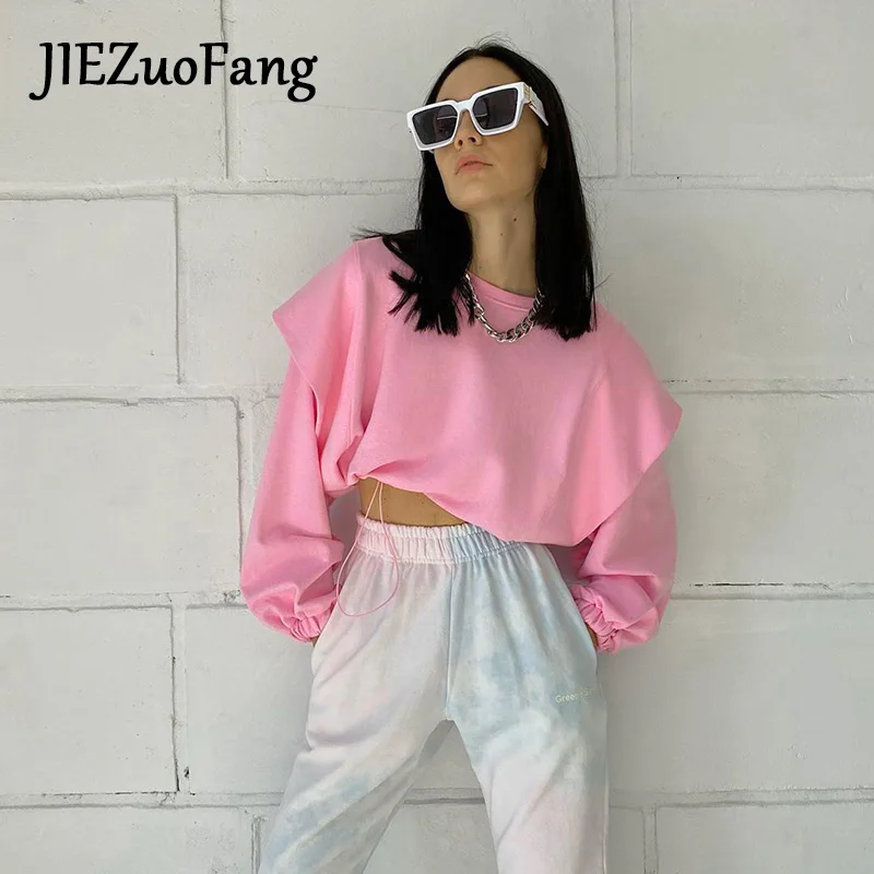 JIEZuoFang модная Новая Сексуальная футболка зеленая на шнуровке для женщин модные