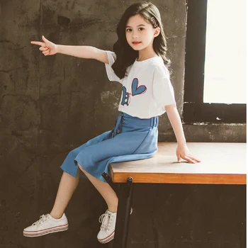 Girl Clothes 2020 NEW Kids Girls Suit Fashion Love Letter T-shirt+Button Long Skirt 2Pcs Girls Clothing Sets For 4-13Y
Girl Clothes 2020 NEW Kids Girls Suit Fashion Love Letter T-shirt+Button Long Skirt 2Pcs Girls Clothing Sets For 4-13Y