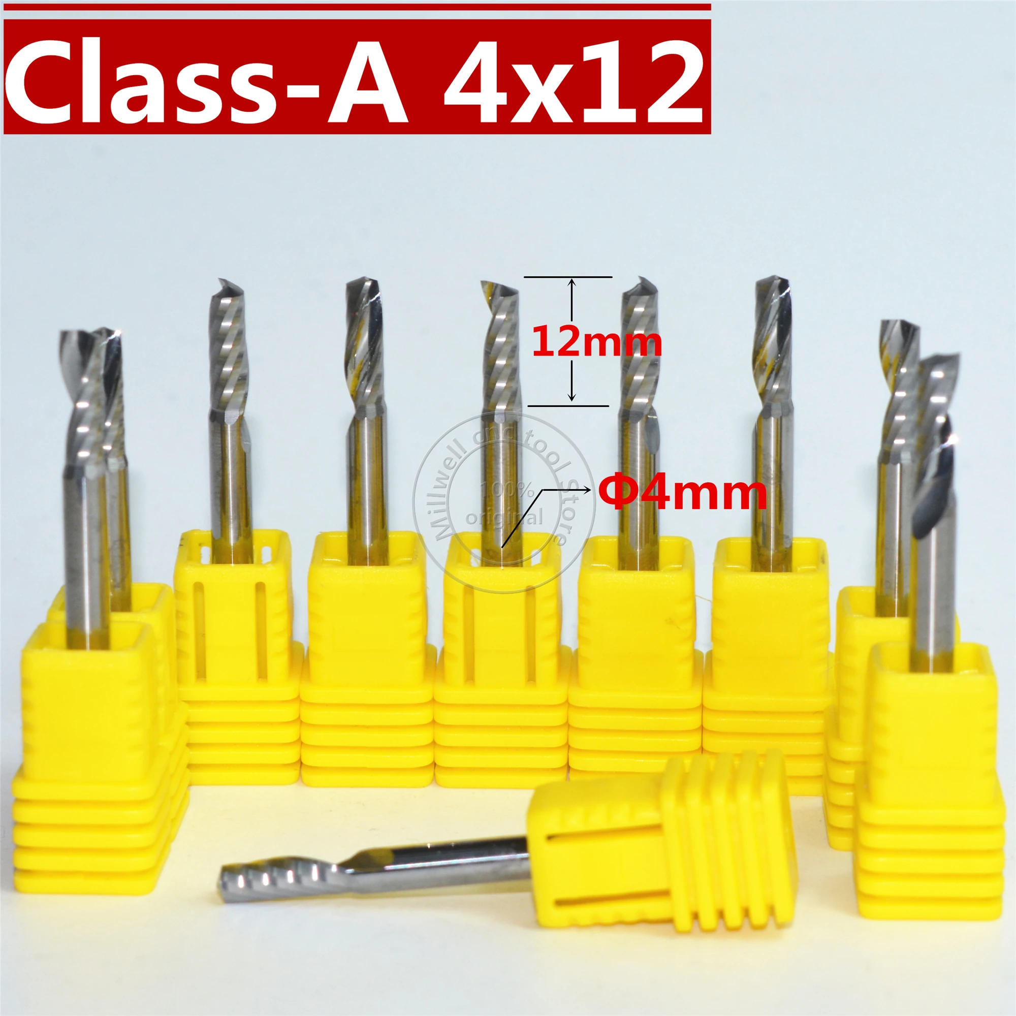 4mm*12mm Freeshipping CNC Solid carbide woodworking bit Tungsten Class-A1 Flute end milling cutter MDF PVC Acrylic | Инструменты