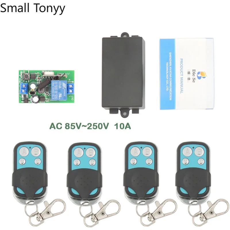 433MHz Wireless Universal Remote Control AC110V 220V 10Amp 2200W 1CH RF Relay Receiver and Transmitter for Light and Bulb Switch
433MHz Wireless Universal Remote Control AC110V 220V 10Amp 2200W 1CH RF Relay Receiver and Transmitter for Light and Bulb Switch