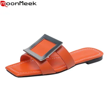 MoonMeek 2020 New Brand fashion women shoes genuine leather comfortable women slippers summer flat heel casual mules shoes 
MoonMeek 2020 New Brand fashion women shoes genuine leather comfortable women slippers summer flat heel casual mules shoes