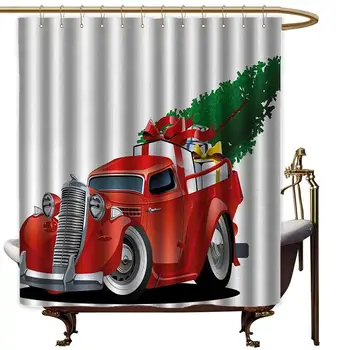 Christmas Extra Long Shower Curtain Vintage American Truck with Large Xmas Tree and Gift Boxes Pickup Retro Vehicle Tropical 
Christmas Extra Long Shower Curtain Vintage American Truck with Large Xmas Tree and Gift Boxes Pickup Retro Vehicle Tropical