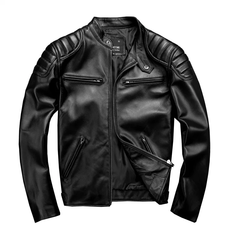 Mens Leather Jacket 100% Sheepskin Coat Genuine Leather Jackets for Men Short Spring Autumn Bomber Jacket
Mens Leather Jacket 100% Sheepskin Coat Genuine Leather Jackets for Men Short Spring Autumn Bomber Jacket