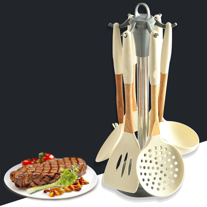 New 7 Pieces Cooking Tools Set Premium Silicone Kitchen Cooking Utensils Set Turner Soup Spoon Strainer Pasta Server Spoon
New 7 Pieces Cooking Tools Set Premium Silicone Kitchen Cooking Utensils Set Turner Soup Spoon Strainer Pasta Server Spoon
