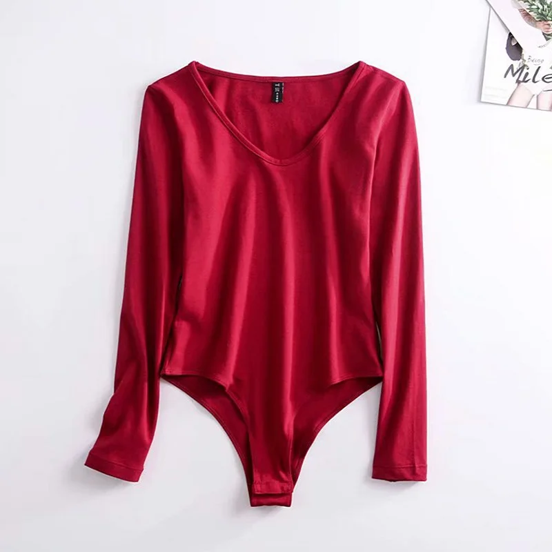 AECU Women V Neck Slim Rompers Casual Long Sleeve Summer Bodysuit Sexy Bodycon Womens Jumpsuit Basic Bodysuits Female Body
AECU Women V Neck Slim Rompers Casual Long Sleeve Summer Bodysuit Sexy Bodycon Womens Jumpsuit Basic Bodysuits Female Body