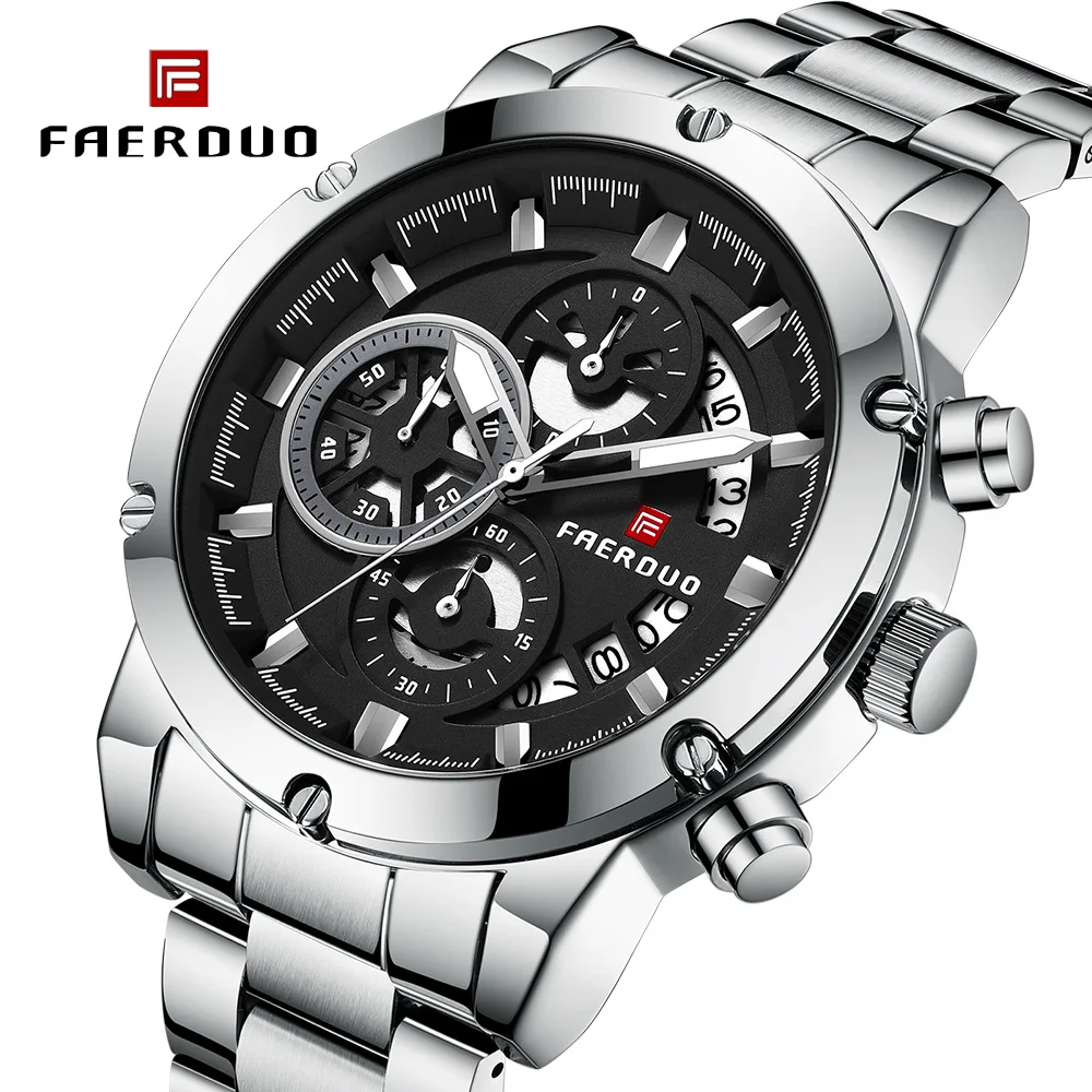Fashion Watch Steel Band MEN'S Watch Multi-functional Men's Watch Waterproof Quartz Watch Night Light MEN'S Watch F8269
Fashion Watch Steel Band MEN'S Watch Multi-functional Men's Watch Waterproof Quartz Watch Night Light MEN'S Watch F8269