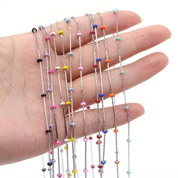 1 Meter Stainless Steel Chains Dripping Oil Beads Gold Wire Wrapped Beaded Chain For Jewelry Making DIY Necklaces
1 Meter Stainless Steel Chains Dripping Oil Beads Gold Wire Wrapped Beaded Chain For Jewelry Making DIY Necklaces