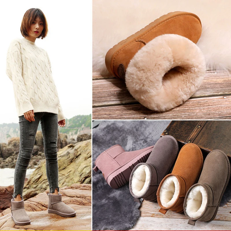 2020 Women's Snow Boots Cow Leather Fur Women Top High Quality Australia Boots Winter Boots for Women Warm Botas Mujer 
2020 Women's Snow Boots Cow Leather Fur Women Top High Quality Australia Boots Winter Boots for Women Warm Botas Mujer