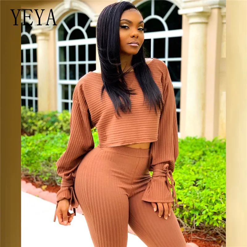YEYA Ribbed Knitted Two Peice Set Long Sleeve O Neck T Shirt + Pencil Pants Joggers Wonen Matching Sets Casual Tracksuit
YEYA Ribbed Knitted Two Peice Set Long Sleeve O Neck T Shirt + Pencil Pants Joggers Wonen Matching Sets Casual Tracksuit