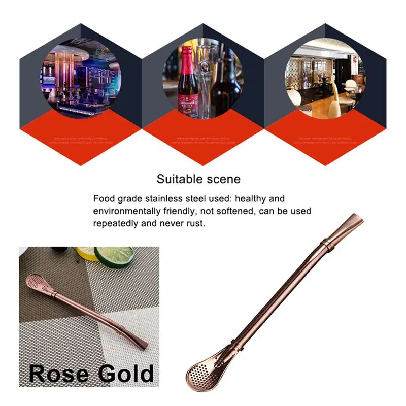 Rose gold 304 Stainless Steel Filter Straw Spoon Stirrup Straw Spoon Non-slip Creative Coffee Scoop Western Stirring Spoon Cutle
Rose gold 304 Stainless Steel Filter Straw Spoon Stirrup Straw Spoon Non-slip Creative Coffee Scoop Western Stirring Spoon Cutle
