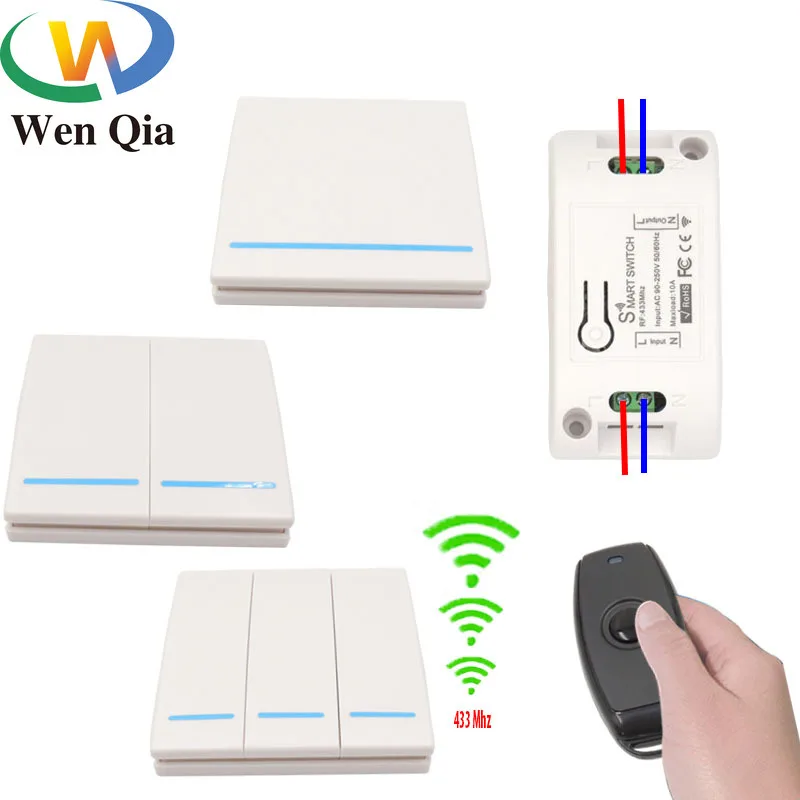 Wenqia 433Mhz switch LED/Light/fan lamp Universal Wireless Remote Control AC 220V 10Amp 1CH RF Relay Receiver Transmitter
Wenqia 433Mhz switch LED/Light/fan lamp Universal Wireless Remote Control AC 220V 10Amp 1CH RF Relay Receiver Transmitter