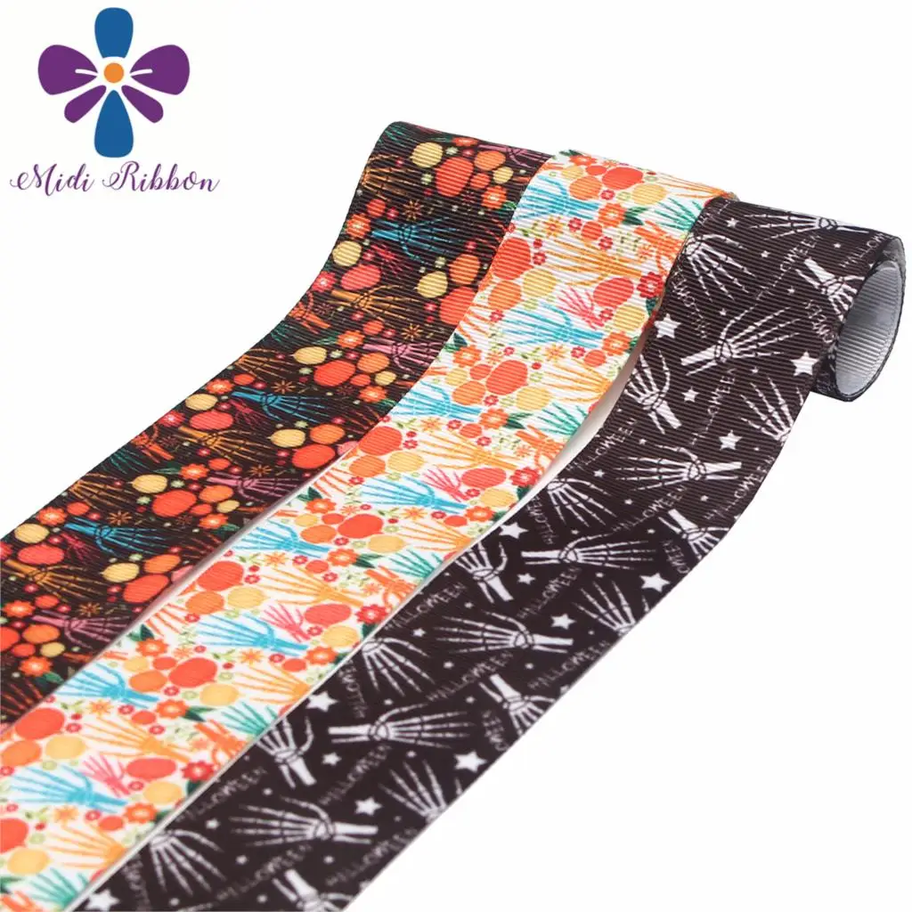 16mm-75mm Halloween Series Colorful Skull Pumpkin Printed Grosgrain/Foe Ribbon Geometric DIY Hair Bowknot 50yards/roll
16mm-75mm Halloween Series Colorful Skull Pumpkin Printed Grosgrain/Foe Ribbon Geometric DIY Hair Bowknot 50yards/roll