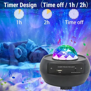 USB LED Star Projector Light Music Starry Water Wave LED Night Light Bluetooth Projector Sound-Activated Projector Light
USB LED Star Projector Light Music Starry Water Wave LED Night Light Bluetooth Projector Sound-Activated Projector Light