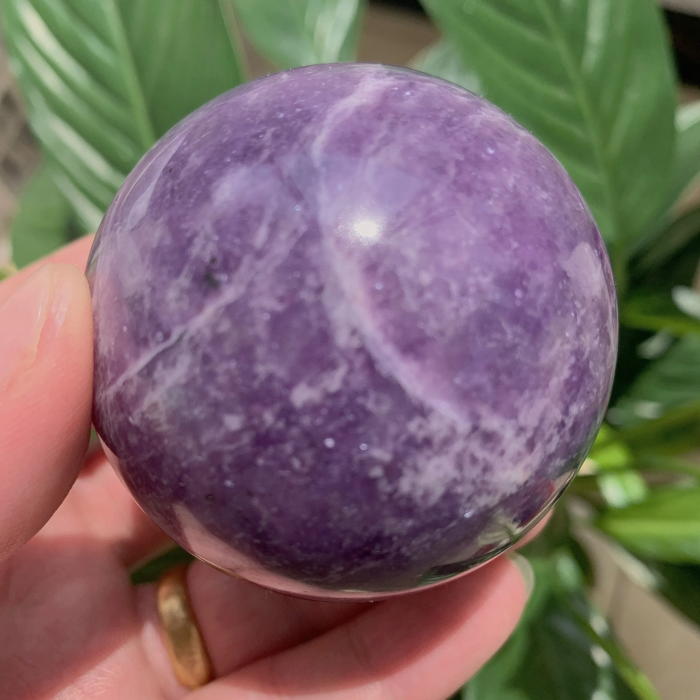 

Top Natural quartz purple Lepidolite sphere ball crystal chakra sphere Natural crystal Reiki healing home decoration