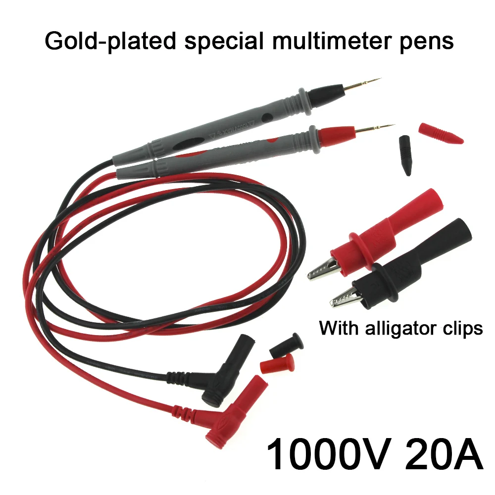 Tip 20A Multimeter Tip Lead Probe Cable SMD IC Tester Ammeter 1000V Alligator Clip Electric Needle Test Voltmeter measurement
Tip 20A Multimeter Tip Lead Probe Cable SMD IC Tester Ammeter 1000V Alligator Clip Electric Needle Test Voltmeter measurement