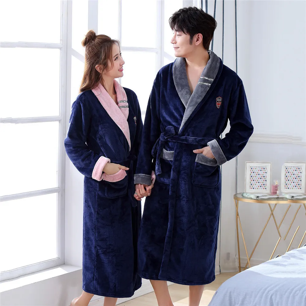 

Nightgown Home Wear Coral Fleece Belt Pyjamas Warm Female Thick Bath Robe Sleepwear Flannel Winter Kimono Bathrobe Gown