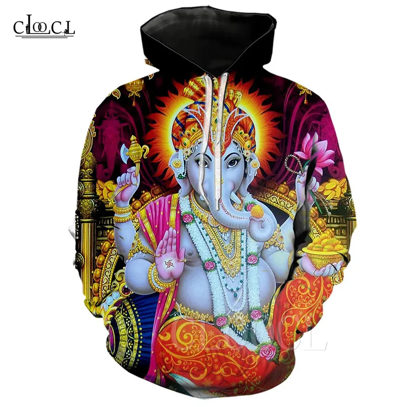 Толстовка Ganesha с капюшоном для мужчин и женщин толстовки в стиле Харадзюку С 3D