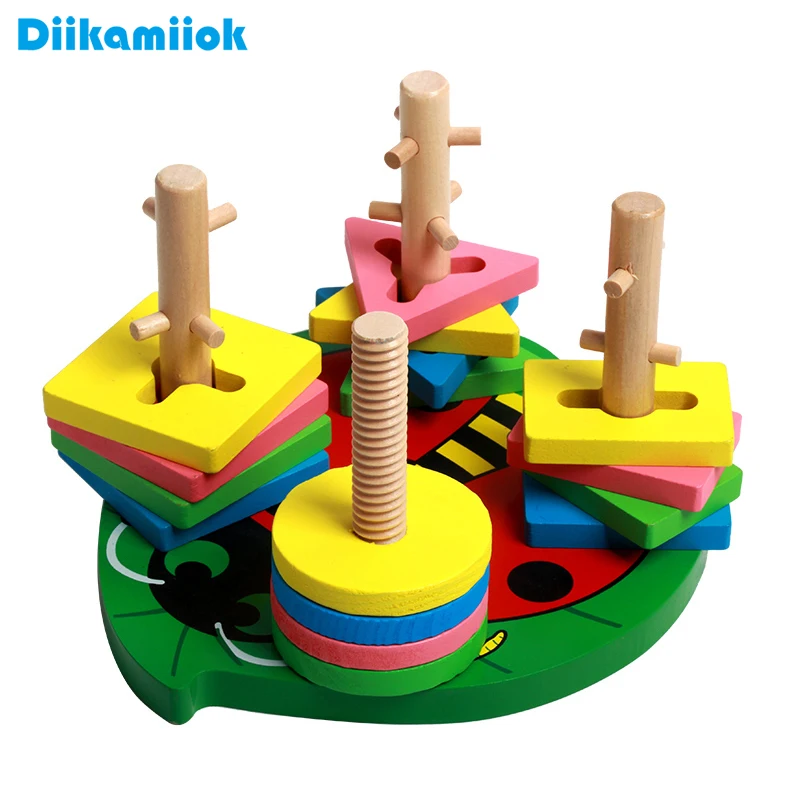 Ladybug Pattern Wooden Blocks Set Column Baby Shape and Color Matching Toys for Children Kids Early Educational Wood Toy Gift
Ladybug Pattern Wooden Blocks Set Column Baby Shape and Color Matching Toys for Children Kids Early Educational Wood Toy Gift