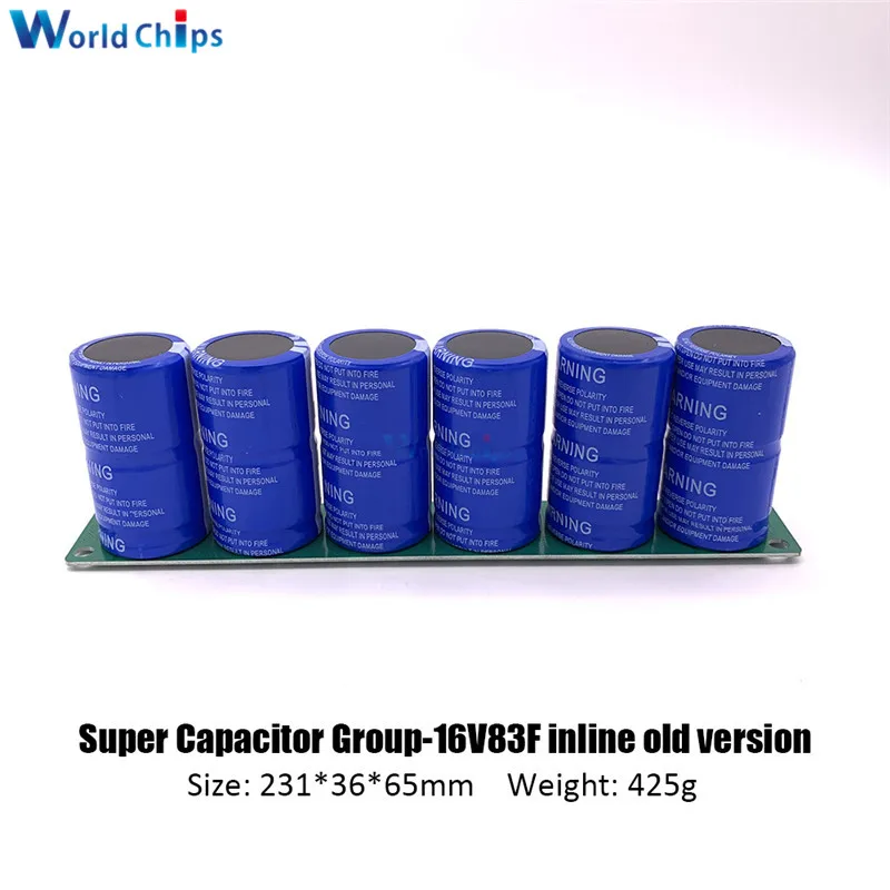 Super Farad Capacitors 6PCS/Set 2.7V 500F Super Capacitor with Protection Board Single Row 16V 83F Farad Capacitor for Car 
Super Farad Capacitors 6PCS/Set 2.7V 500F Super Capacitor with Protection Board Single Row 16V 83F Farad Capacitor for Car