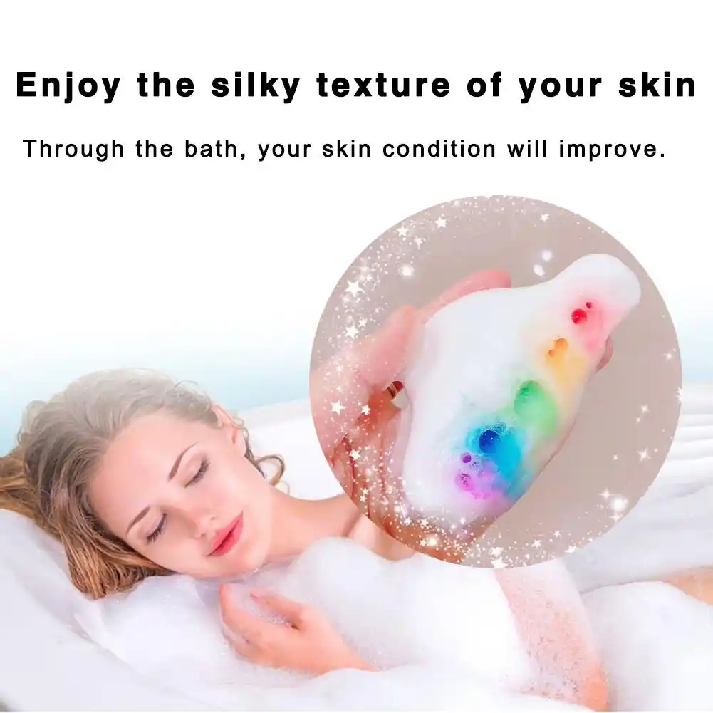 rainbow cloud bath bomb safe material skin moisturizing skin