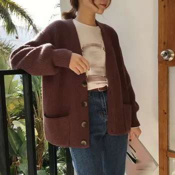 2020 Women Cardigans Sweater V neck Solid Loose Knitwear Single Breasted Casual Knit Cardigan Outwear Winter Jacket Coat 
2020 Women Cardigans Sweater V neck Solid Loose Knitwear Single Breasted Casual Knit Cardigan Outwear Winter Jacket Coat