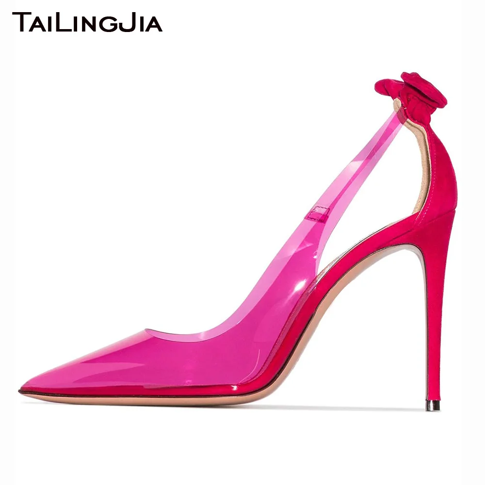 Women Pointed Toe Elegant 2021 New Transparent PVC Pumps Stiletto High Heel Bow Shoes Plus Size Party Heels Ladies Slingbacks
Women Pointed Toe Elegant 2021 New Transparent PVC Pumps Stiletto High Heel Bow Shoes Plus Size Party Heels Ladies Slingbacks