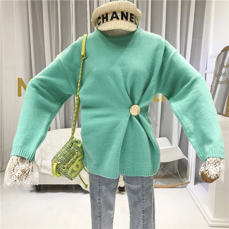 Women Sweater and Pullovers 2019 Autumn Winter O-Neck High Street Solid Button Fashion Warm Knitted Sweater for Women
Women Sweater and Pullovers 2019 Autumn Winter O-Neck High Street Solid Button Fashion Warm Knitted Sweater for Women