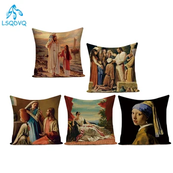 Art Oil Painting Pearl Girl Wearing Earrings Throw Pillows Case Sofa Cotton Linen Cushion Cover for Living Room Decoration
Art Oil Painting Pearl Girl Wearing Earrings Throw Pillows Case Sofa Cotton Linen Cushion Cover for Living Room Decoration