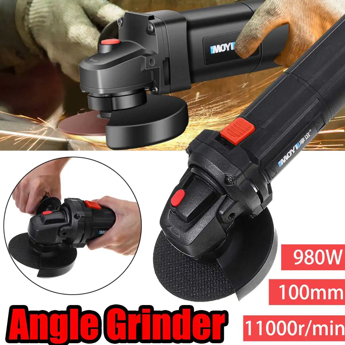 980W Angle Grinder with Lock Nut Wrench Non-slip Removable Handle Electric Grinder Machine for Woods Steel Grinding Power Tool
980W Angle Grinder with Lock Nut Wrench Non-slip Removable Handle Electric Grinder Machine for Woods Steel Grinding Power Tool